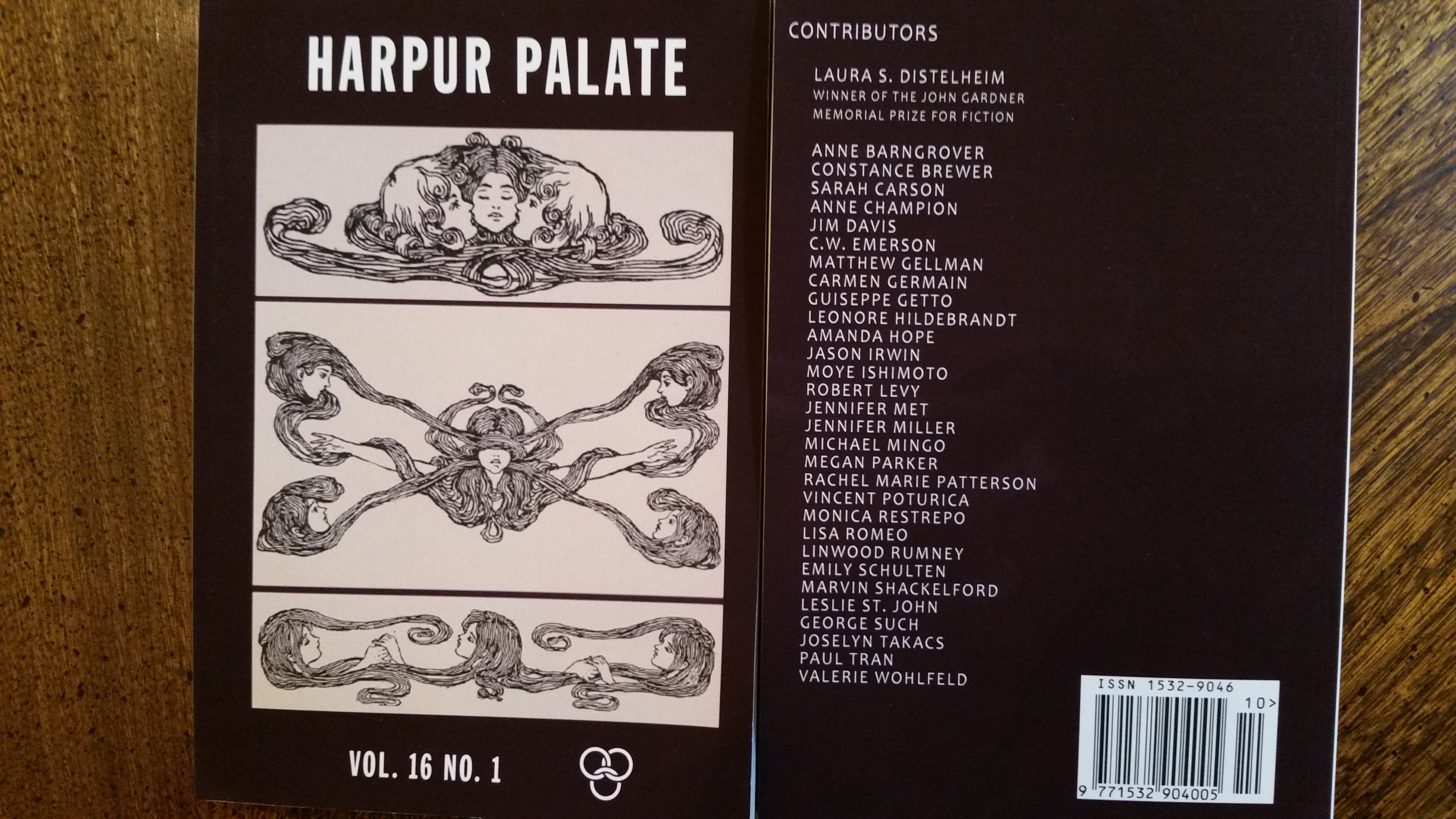 The cover of issue 16.1 of Harpur Palate, published as part of "A Poem About the Founding of America in Harpur Palate"